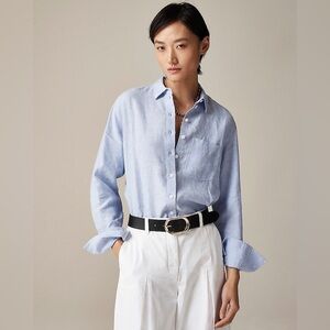 J. Crew Garcon classic shirt in Baird McNutt Irish linen French Blue Size 00